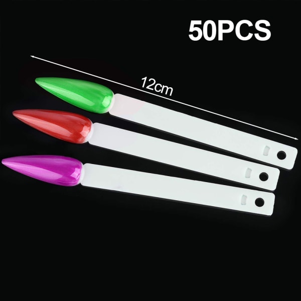 50 st Nail Swatch Sticks med Ring, Clear Fan-shaped Nail Art