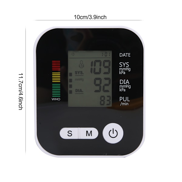 Käsivarren verenpainemittari LCD-näytöllä, digitaalinen, kotitalouskäyttöön, kannettava