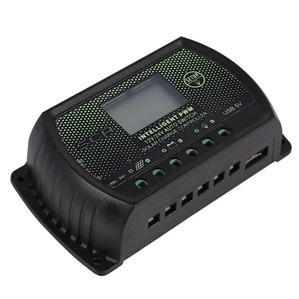 LCD-aurinkopaneeliakkujen lataussäädin PWM Älykäs USB-portti 12V 24V 20A