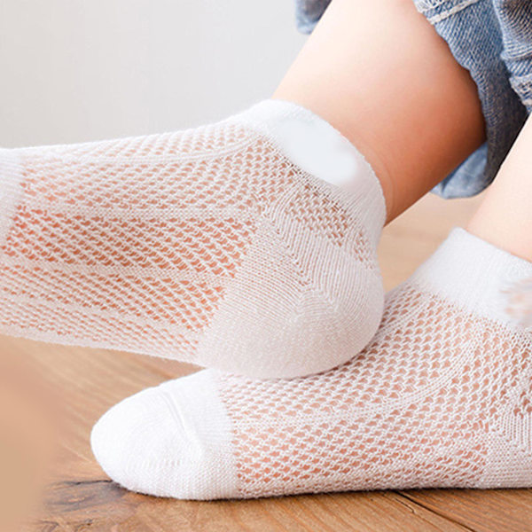 5 Par Barn Sommar Låga Strumpor Tunna Andningsbara Mesh Mjuka Unisex Ankelstrumpor Låga Strumpor för Pojkar Flickor Dinosauriemönster S (1‑3 År)
