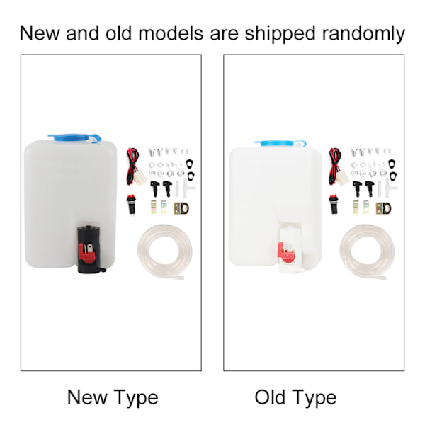 Universal Vaskesæt Rengøringspumpe 12V 1,8L Forrudevisker Reservoir