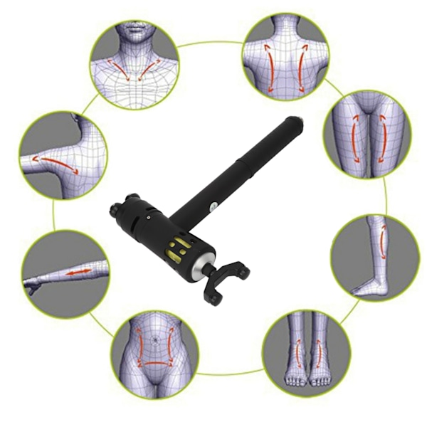 3 i 1 Ekstrakorporeal Shockwave Maskine Dyb Massage 9 Gear Shockwave Terapi Enhed Sort 100‑240V AU Stik