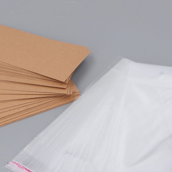 50 Set Bilunderlägg Förpackning Endast Tomma Sublimerings Kraftpapper Underlägg Displaykort med Självförslutande Påsar