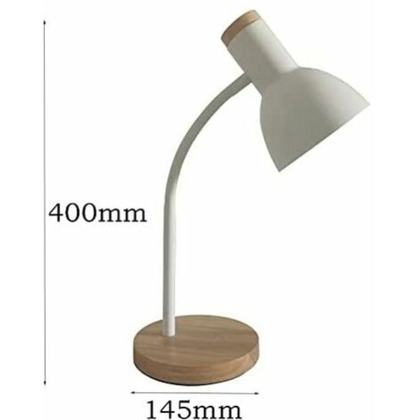 Skrivebordslampe serie, 1xE-27 med træ (HVID) THSINDE