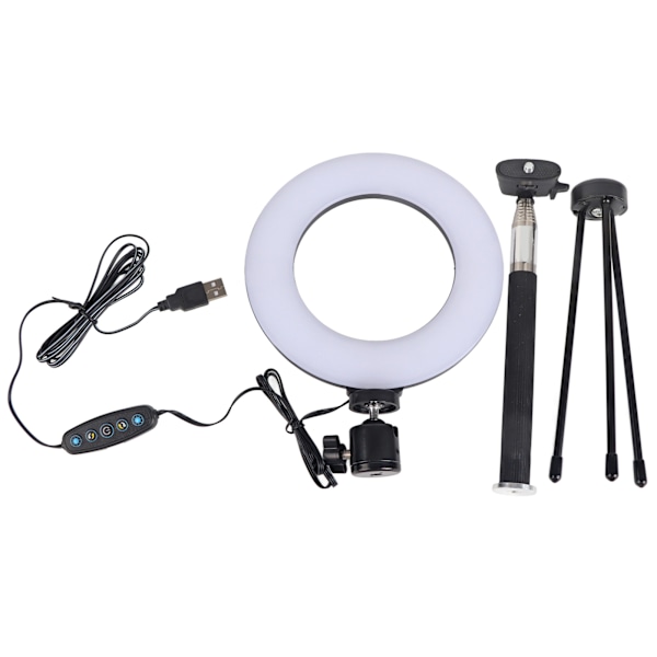 6 Tommer Ringlys Dæmpbar LED Fyldlys med Stativ til Video Live Kamera Makeup