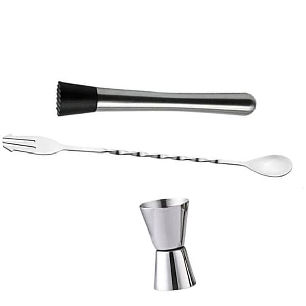 Mojito Muddler med rillet nylonhode, slitesterk muddler av rustfritt stål for knusing og blanding av ingredienser, ergonomisk design for komfort