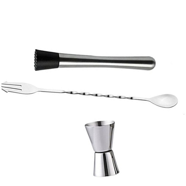 Mojito Muddler med rillet nylonhoved, holdbar muddlerstøder i rustfrit stål til knusning og blanding af ingredienser, ergonomisk design for komfort