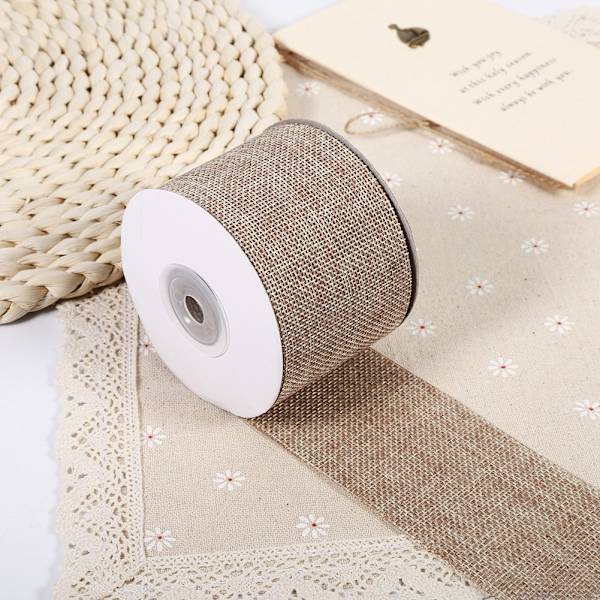 10M Faux Burlap Hessiansnöre Jute Bågsnöre Konst Hantverk Presentinslag Rustikt Band Tillbehör Naturligt