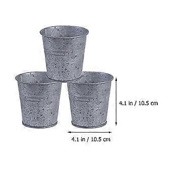 3 st Slitstarka Blomvaser Vintage Blomhinkar Blombehållare (Silver)