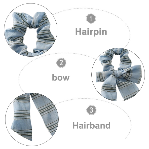 Ribbon Hair Scrunchies Pitkä pääpanta Ponytail Holders Vintage