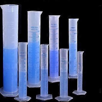 8 st 10-2000ml Mätcylinder Set 2-sidig Markering Lab Cylindrar Multifunktionell Graderad Cylinder för Laboratorium