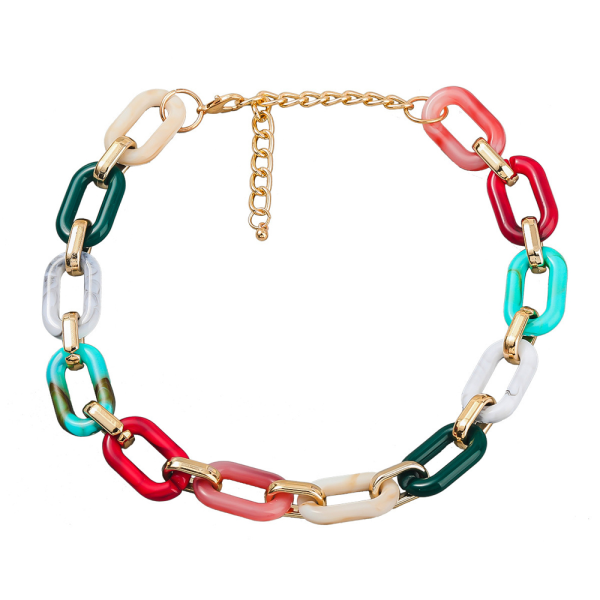 Mode Chunky Link Chain Långt ovalt halsband för kvinnor