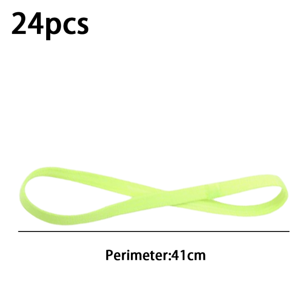 24 Pieces Thin Elastic Sports Headbands Non-slip Skinny Hair Ban