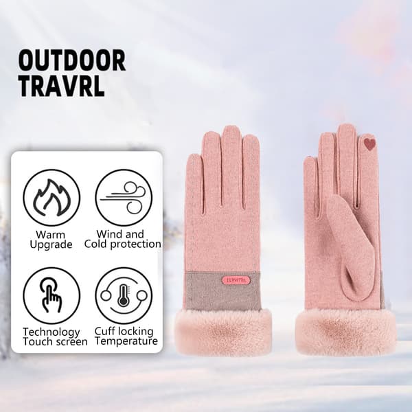 Vinterhandsker til kvinder, koldt vejr, varme dame piger ski snehandsker, touch screen teksthandsker pink
