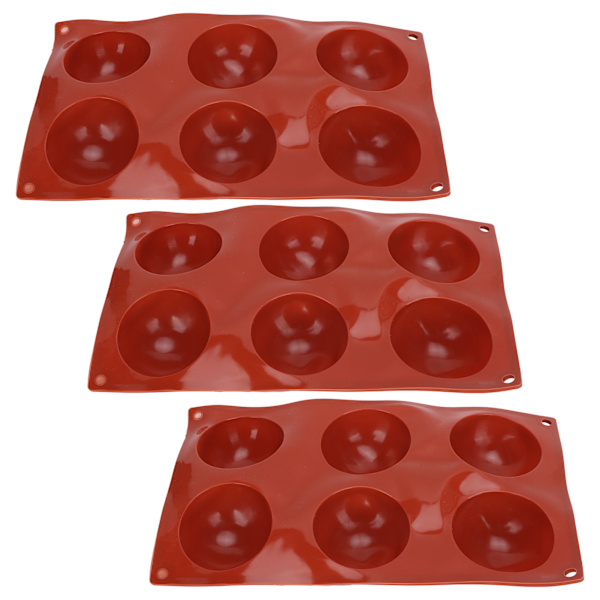 3 st Semi-sfäriska Silikonformar DIY Bakning Gör Varma Chokladkakor Dessert Gelé Kupol Mousse L6 Semi-sfär 58085