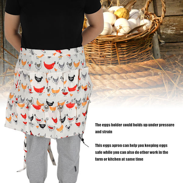 2 st äggförkläden för att samla och hålla ägg - För höns, ankor, gäss och andra fåglar - Förälder-barn-stil - Stil 7