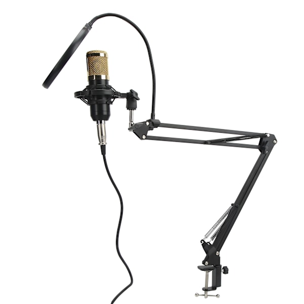 Kondensatormikrofon Ljudkort Set Professionell Studio Mikrofon Kit med Vikbart Armfäste för Inspelning Live Streaming