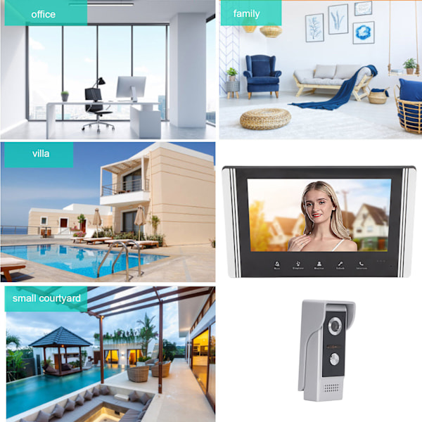 7 Tums WiFi Videodörrklocka Intercomsystem Smart 1 för 1 Visuell Telefon Fjärrkontroll Video Intercom Ingångssystem EU-kontakt