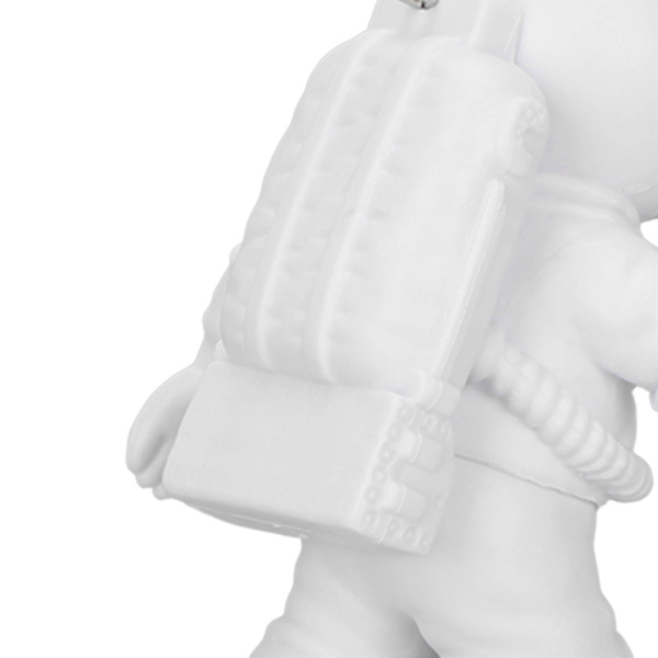 Akvaarion kelluva astronautti - söpö, ympäristöystävällinen, säädettävä PVC-kalatankikoriste pallolla ja köydellä, hopeinen naamio