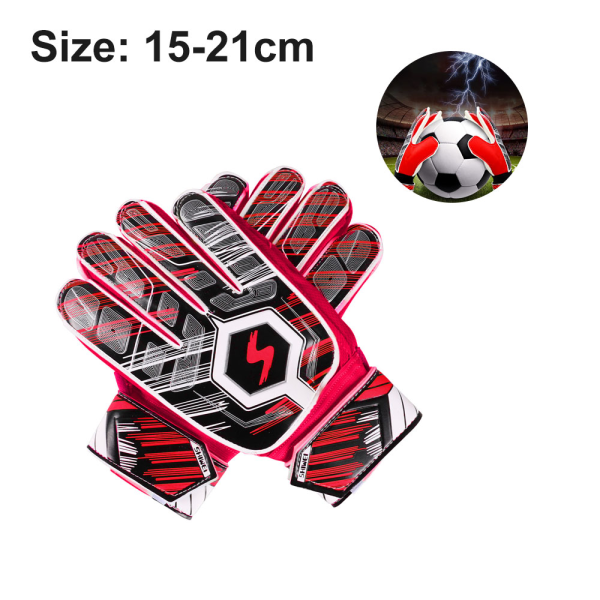 Nuorten jalkapallomaalivahdin hanskat, joissa sormisuojaus ja kaksoiskappale