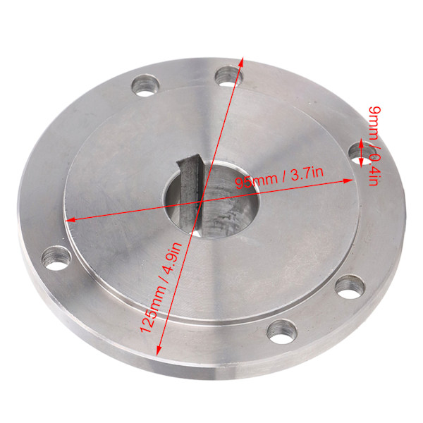 125mm Dreiebenkflens Høy Manganstål Chuck-Tilkoblingsflens for K11‑125 K12‑125 K72‑125 30mm / 1.2in