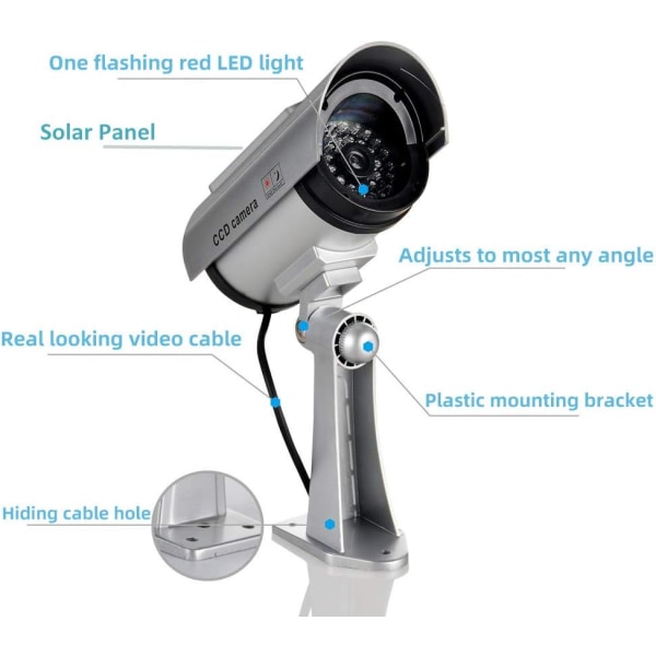 (hopeinen) Dummy Fake Simulated Surveillance Security CCTV Dome Camera Indoor Outdoor with One LED Light.