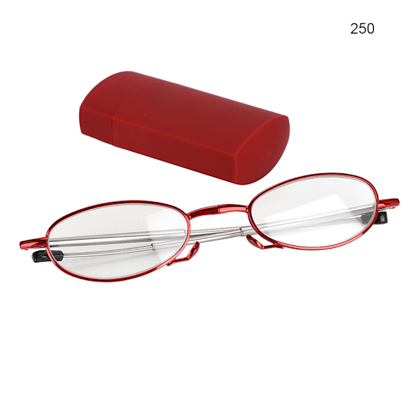 Läsglasögon för att lindra ögonspänning, hög definition, presbyopi glasögon med fodral (Kvinna +250)