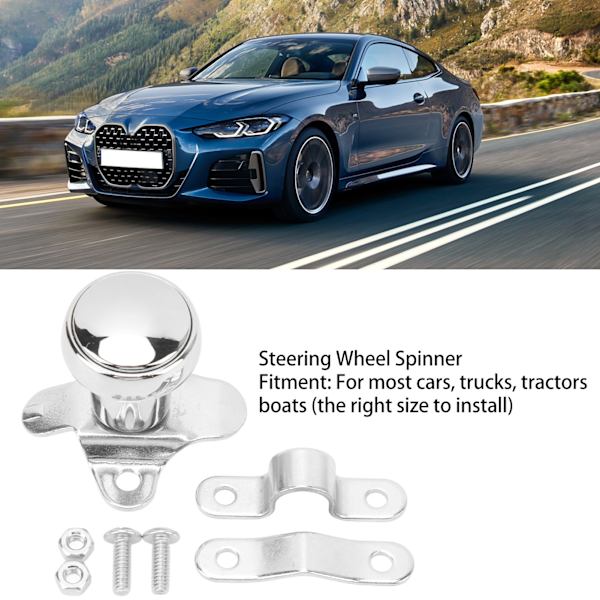 Rattstyre Spinner Krombelegg Motstandsreduksjon Arbeidsbesparende Rattknapp For De Fleste Biler Lastebiler Traktorer Båter