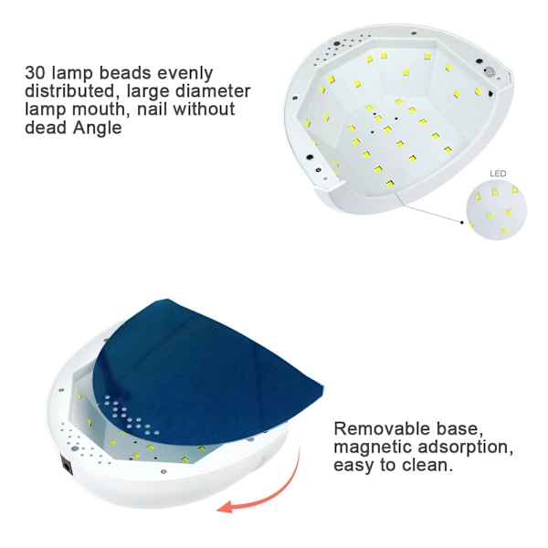48W LED-lampe for negledesign, tørker gel-lakk, manikyr-tørker, EU-plugg