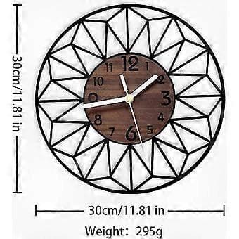 Modern Akryl- och Träväggklocka 30cm Tyst Icke-Tickande för Vardagsrum Sovrum Kök Kontor Stor Design