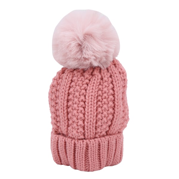 Baby Warm Knit Cap Autumn Winter Thicken Children Wool Knitted Cute Hat for Girls BoysPink