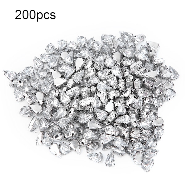 200 st Acrylic Tårdropp DIY Dekorationstillbehör för Kläder Skor Väska (5x8mm)