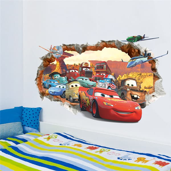 2-pack för Disney Pixar Bilar Piston Cup Champs Peel and Stick Väggdekor