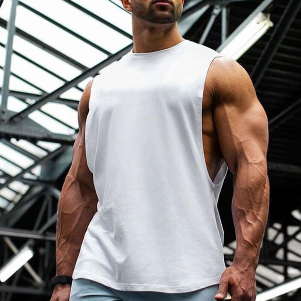 Ærmeløs T-shirt vest til mænd til afslappet sport, hurtigtørrende