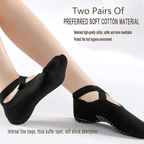 Professional Thick Yoga Socks for Women Non-Slip Grips & Straps,