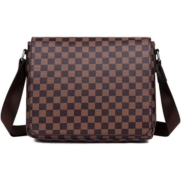 JRUKM Herr Stor Kapacitet Rutmönster Flerfack Crossbody Väska En Axel Casual Pendlarryggsäck (Haig)