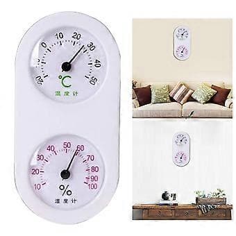 Dial Termometer Hygrometer 2 i 1 Multifunksjon, Mekanisk Dial Temperatur Fuktighet Værstasjoner