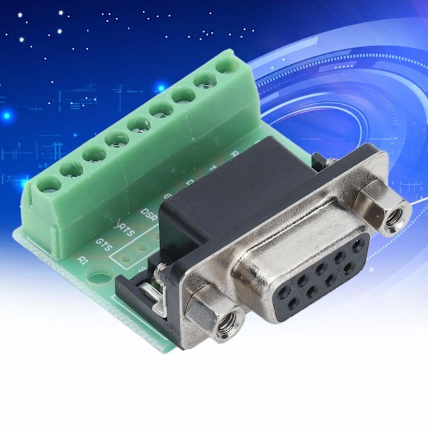 DB9 Hunn Terminal Breakout Board 9 Posisjoner Skrue Adapter for RS232 RS485 Kontakt