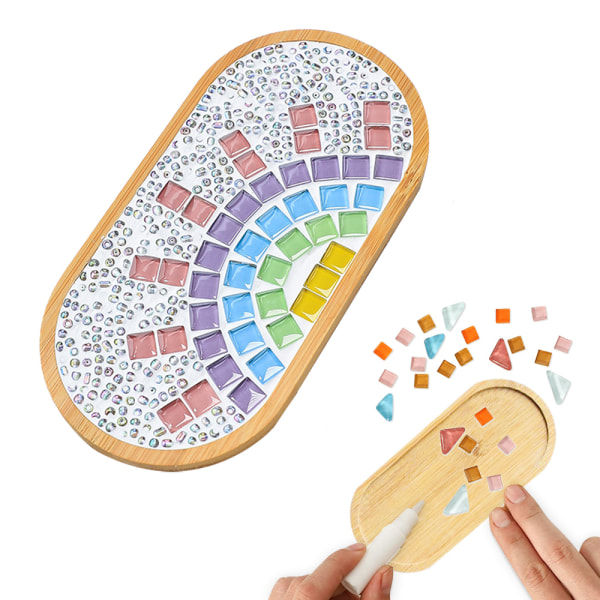 1kpl Mosaic DIY askartelutarvikkeet Coasterille Puinen lasinalta