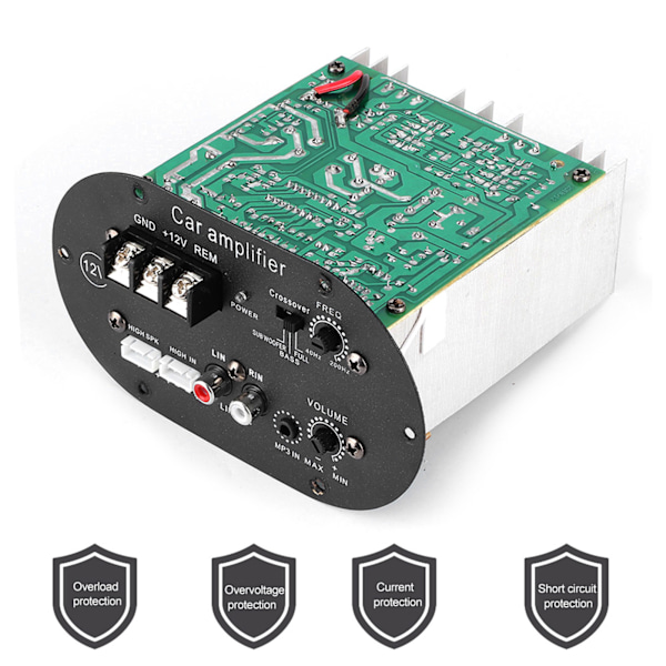 Billaudioforstærkerkort 120W 12V Ren Fuldtone Bas Subwoofer Kerne Auto Stereo Højttalerforstærker