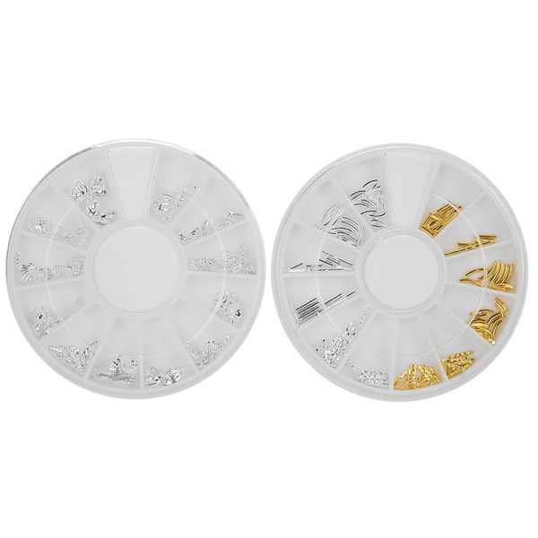 4 Ask Nagelkonst Hål Ornament Nagelkonst Manikyr Hantverk DIY Dekoration Glitter Tillbehör