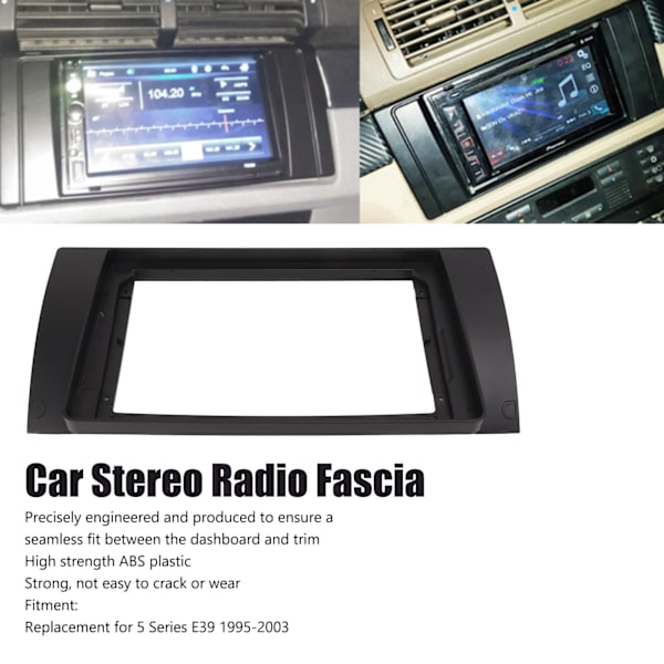 9 tommer bilstereo radio fascia instrumentbræt GPS navigation trim ramme udskiftning til 5-serie E39 1995‑2003