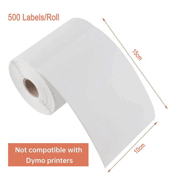 Premiumetiketter, Direkt Termisk Frakt, 100mm*150mm, Perforerade för Enkel Separering, Förpackade i Plast, Multiplattformskompatibla, Bra Fästförmåga