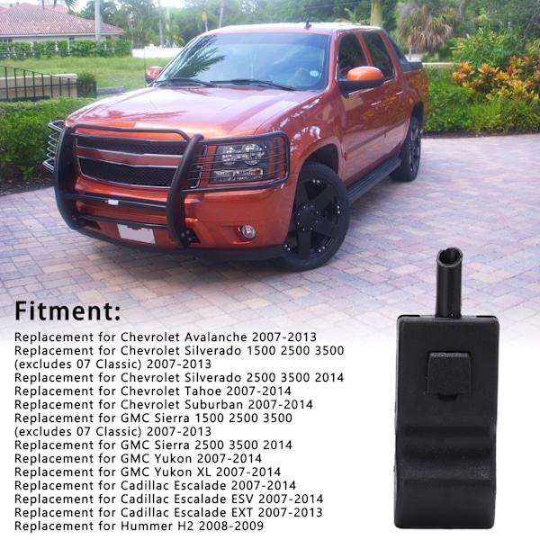 2 kpl Auton Oven Lukon Nuppi Tab 15214027 ABS Ebenpuu Musta Vaihto Chevrolet Avalanche 2007‑2013