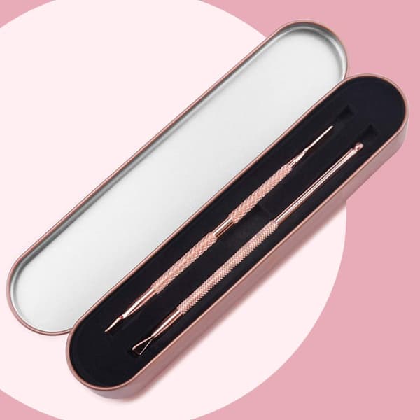 Elegansens Gave: Premium Rustfritt Stål, Perfekt Gave Til Neglelakkentusiaster, Rose-Gull, 2 STK