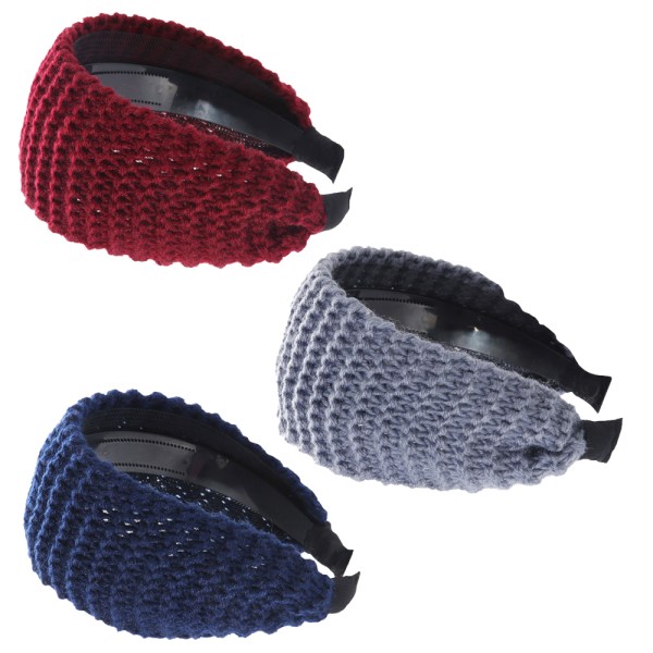 Tykt strikket pandebånd Fashion Head Wrap i ensfarvet skridsikkert