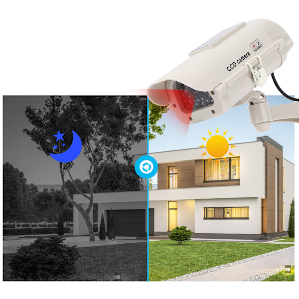 Simulerad Övervakningskamera CCTV Attrapp Inomhus Utomhus Hög Simulering Övervakning med Lampa