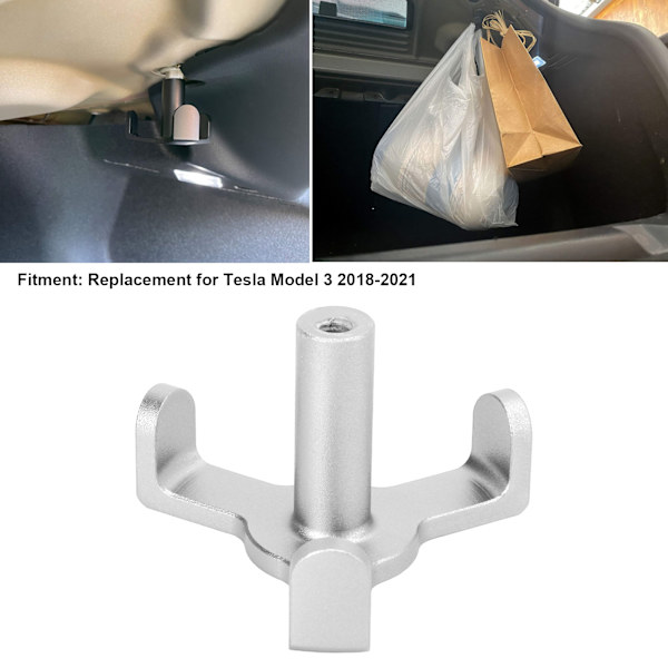Innvendig bakluke-posekrok i aluminiumlegering, erstatning for Tesla Model 3 2018‑2021 Sølv