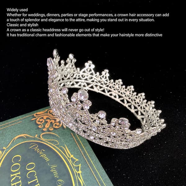 Alloy Crown Hodebånd Elegant Lett Mote Metallkrone Hodeplagg Hårtilbehør med Hårspenner for Bryllup