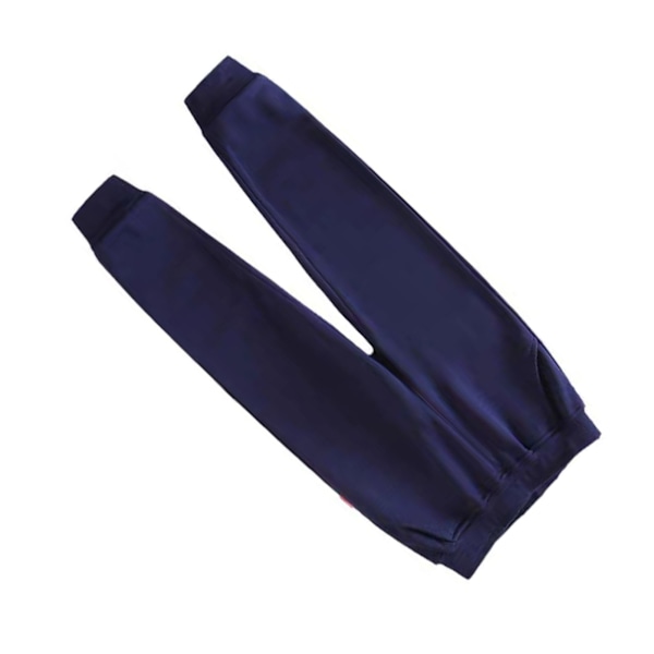 Barn Mjukisbyxor Elastisk Midja Andningsbara Trendiga Avsmalnande Bomulls Joggingbyxor för 120cm till 130cm Pojkar Flickor Blå